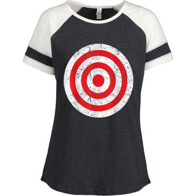 Vintage Bullseye Target Bulls Eye Funny Joke Enza Ladies Jersey Colorblock Tee