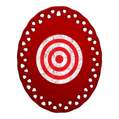 Vintage Bullseye Target Bulls Eye Funny Joke Ceramic Oval Ornament