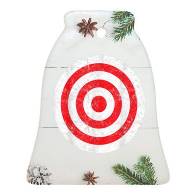 Vintage Bullseye Target Bulls Eye Funny Joke Ceramic Bell Ornament