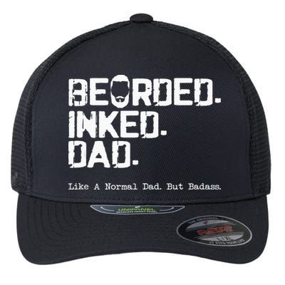 Vintage Bearded Tattoo Lover Inked Dad Flexfit Unipanel Trucker Cap