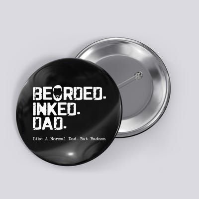 Vintage Bearded Tattoo Lover Inked Dad Button