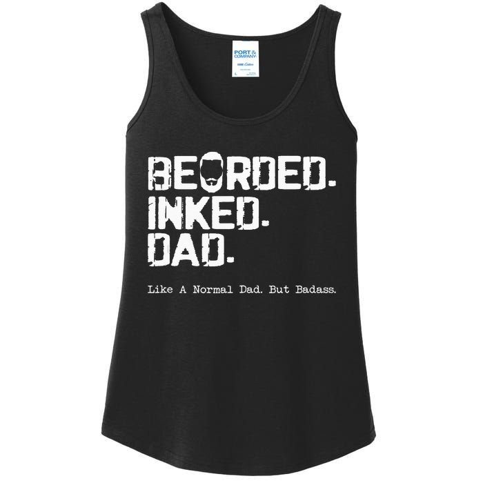 Vintage Bearded Tattoo Lover Inked Dad Ladies Essential Tank