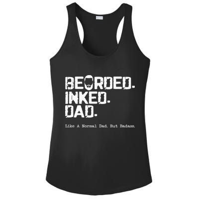 Vintage Bearded Tattoo Lover Inked Dad Ladies PosiCharge Competitor Racerback Tank
