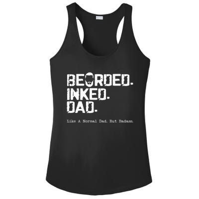 Vintage Bearded Tattoo Lover Inked Dad Ladies PosiCharge Competitor Racerback Tank