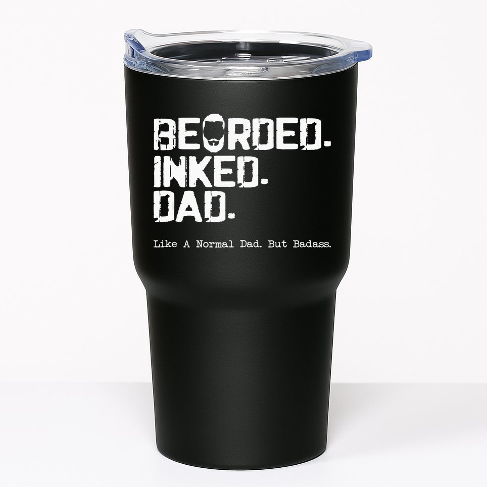 Vintage Bearded Tattoo Lover Inked Dad Tumbler