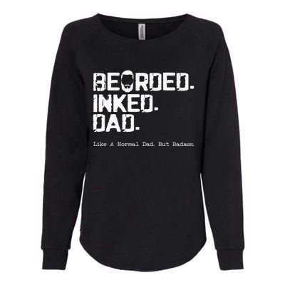 Vintage Bearded Tattoo Lover Inked Dad Womens California Wash Sweatshirt