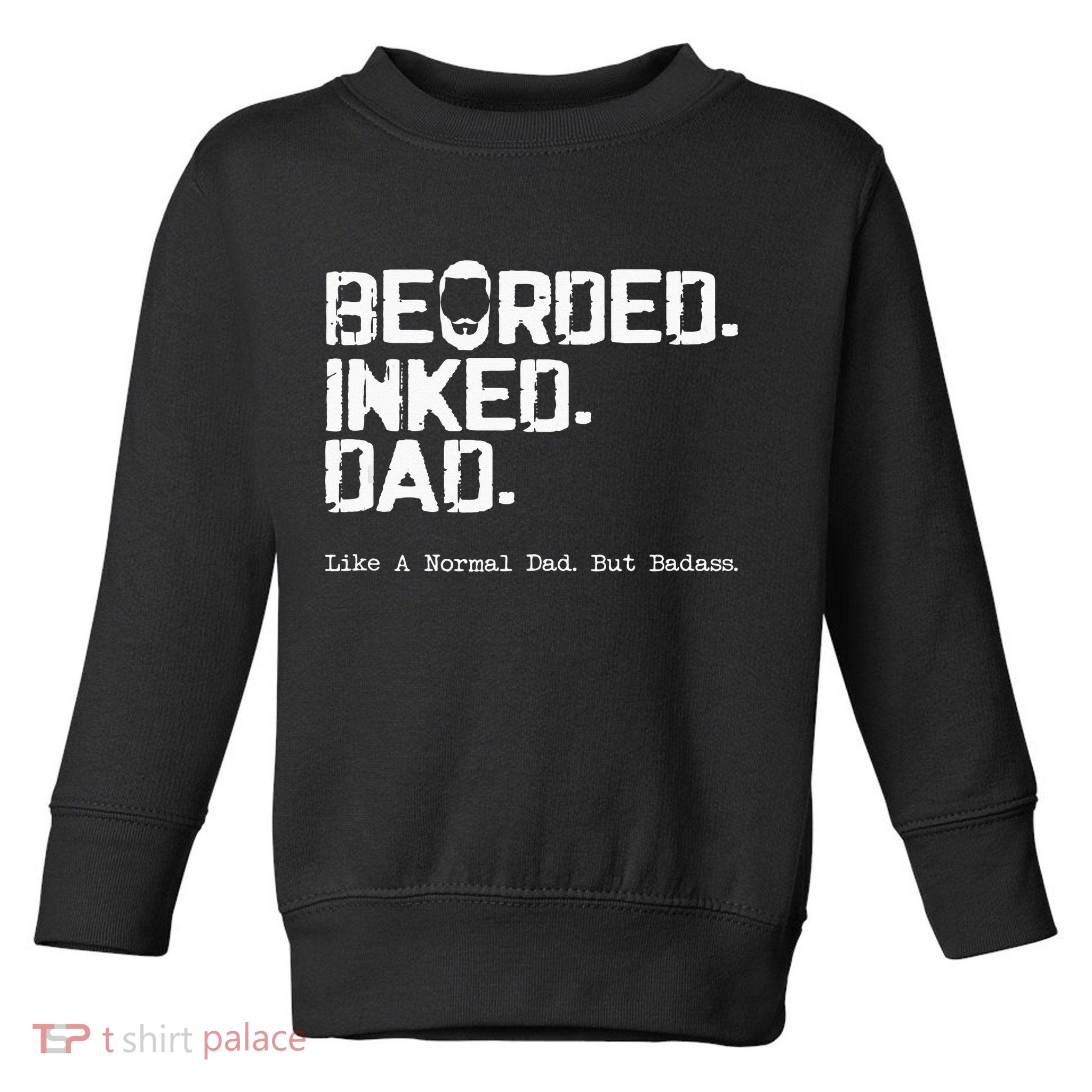 Vintage Bearded Tattoo Lover Inked Dad Toddler Sweatshirt