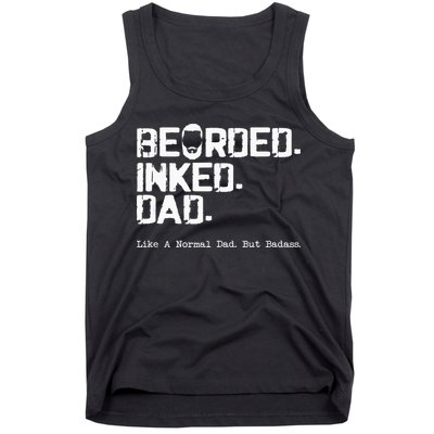 Vintage Bearded Tattoo Lover Inked Dad Tank Top