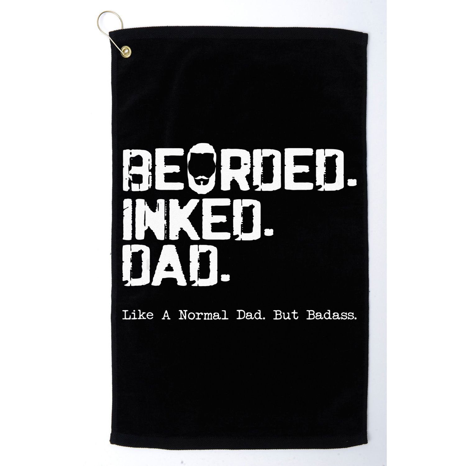 Vintage Bearded Tattoo Lover Inked Dad Golf Towel