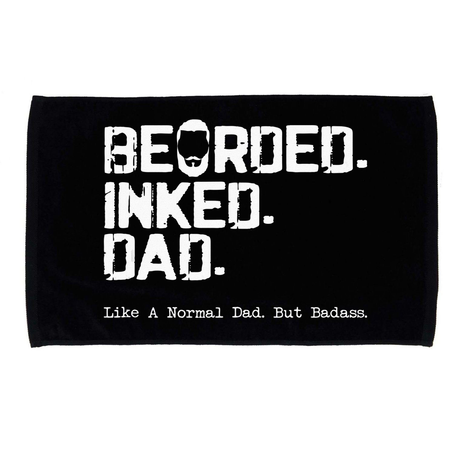 Vintage Bearded Tattoo Lover Inked Dad Microfiber Hand Towel