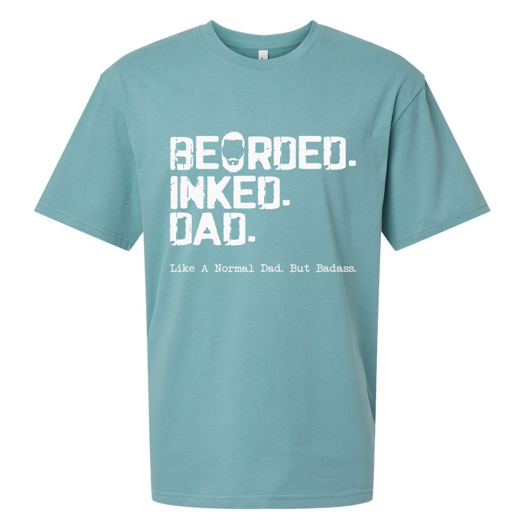 Vintage Bearded Tattoo Lover Inked Dad Sueded Cloud Jersey T-Shirt