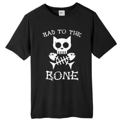 Vintage Bad To The Bone Cat Skull Fish Bone Tall Fusion ChromaSoft Performance T-Shirt