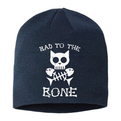 Vintage Bad To The Bone Cat Skull Fish Bone Sustainable Beanie