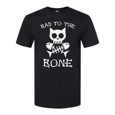 Vintage Bad To The Bone Cat Skull Fish Bone Softstyle CVC T-Shirt