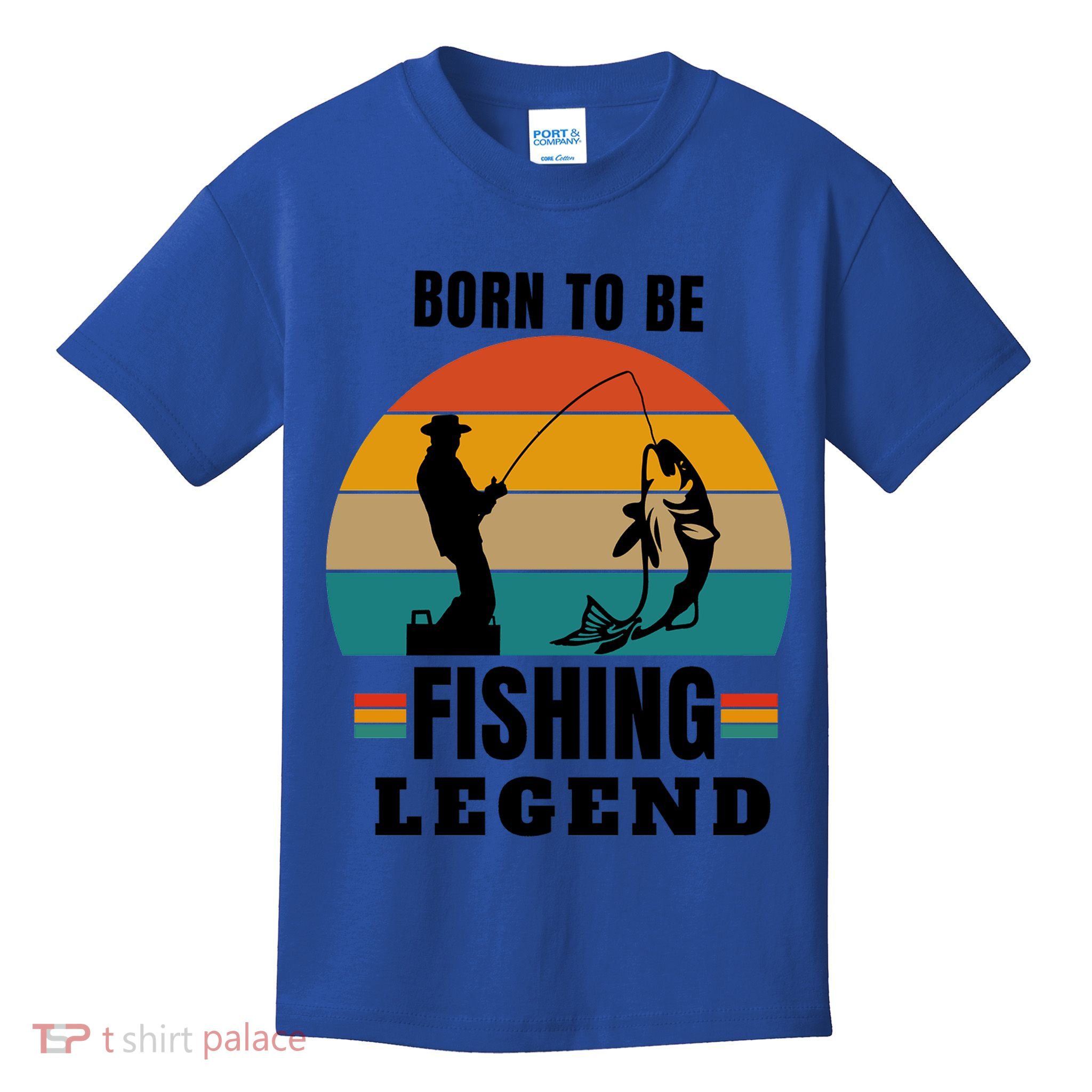 Vintage Born To Be A Fishing Legend Father's Day Gift Kids T-Shirt