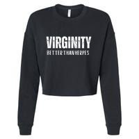 Virginity Better Than Herpes Cropped Pullover Crew