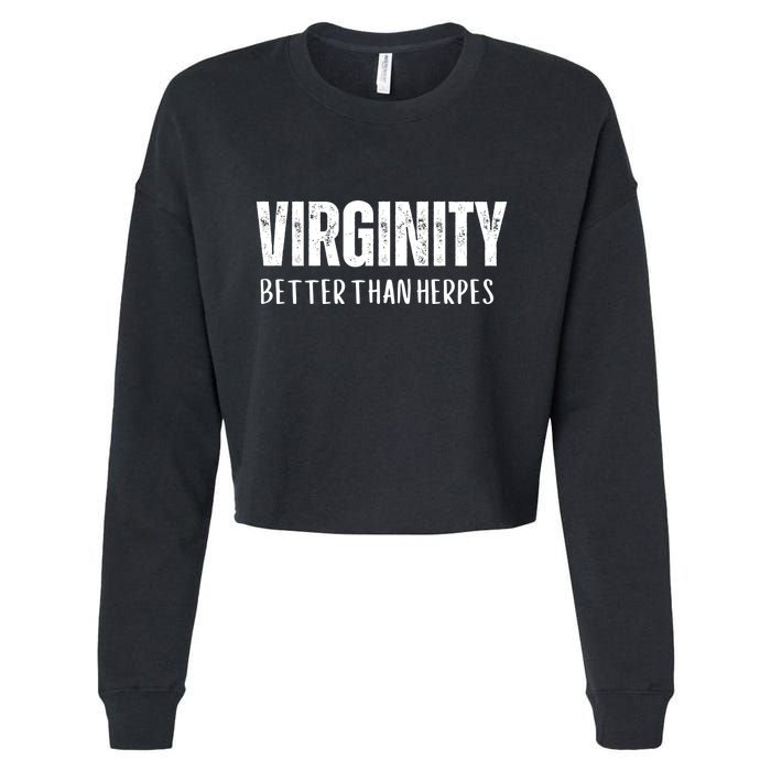 Virginity Better Than Herpes Cropped Pullover Crew