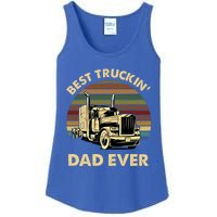 Vintage Best Truckin Dad Ever Retro Fathers Day Gift Meaningful Gift Ladies Essential Tank