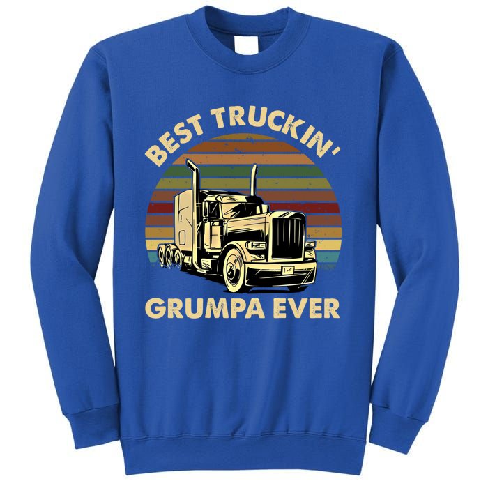 Vintage Best Truckin Grumpa Ever Retro Fathers Day Gift Great Gift Sweatshirt