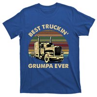 Vintage Best Truckin Grumpa Ever Retro Fathers Day Gift Great Gift T-Shirt