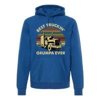 Vintage Best Truckin Grumpa Ever Retro Fathers Day Gift Great Gift Premium Hoodie