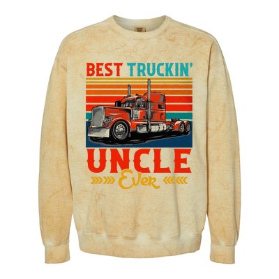 Vintage Best Truckin Uncle Ever Funny Truck Driver Colorblast Crewneck Sweatshirt