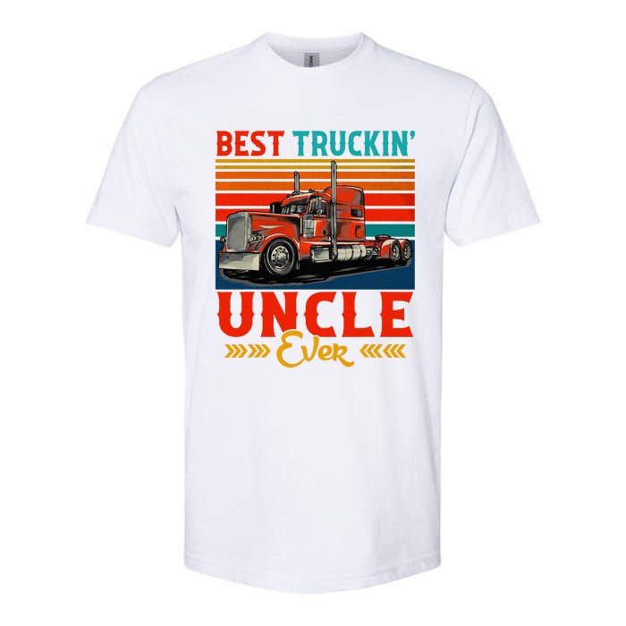 Vintage Best Truckin Uncle Ever Funny Truck Driver Softstyle CVC T-Shirt