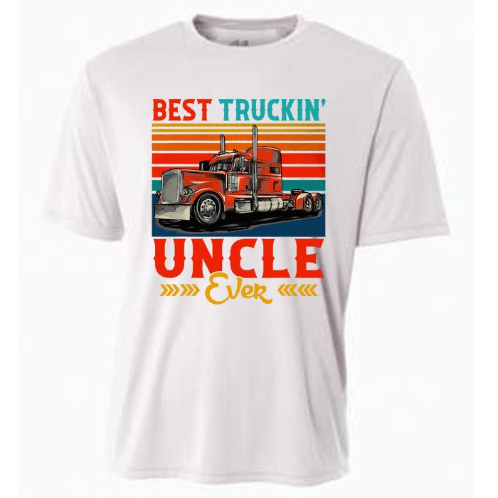 Vintage Best Truckin Uncle Ever Funny Truck Driver Cooling Performance Crew T-Shirt