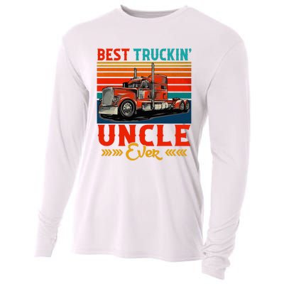 Vintage Best Truckin Uncle Ever Funny Truck Driver Cooling Performance Long Sleeve Crew