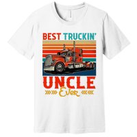 Vintage Best Truckin Uncle Ever Funny Truck Driver Premium T-Shirt