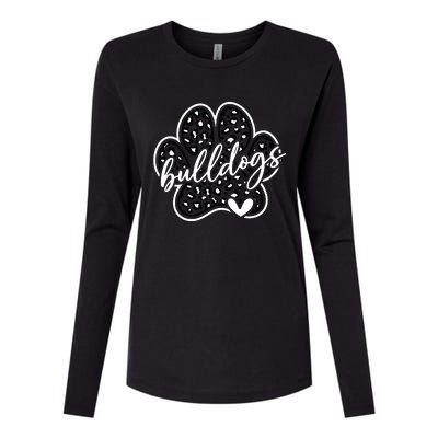 Vintage Bulldogs Team Pride School Spirit Back To School Womens Cotton Relaxed Long Sleeve T-Shirt