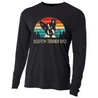 Vintage Boston Terrier Dad Dog Dad Father's Day Cooling Performance Long Sleeve Crew