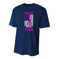 Vintage Back The Pink American Flag Youth Performance Sprint T-Shirt