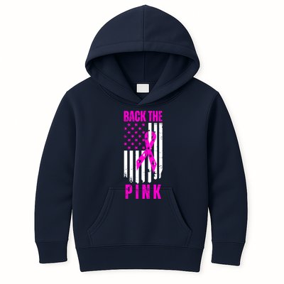 Vintage Back The Pink American Flag Kids Hoodie