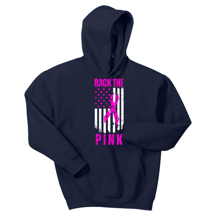 Vintage Back The Pink American Flag Kids Hoodie