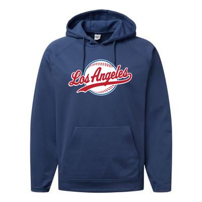 Vintage Baseball Throwback Retro Design Performance Fleece Hoodie