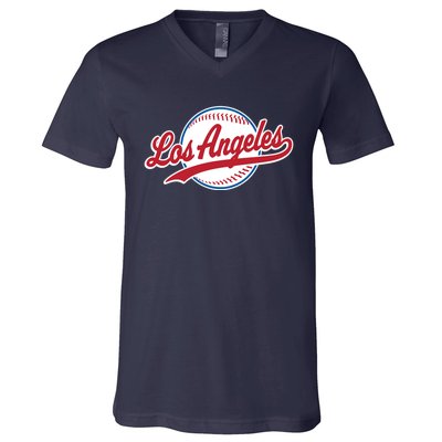 Vintage Baseball Throwback Retro Design V-Neck T-Shirt