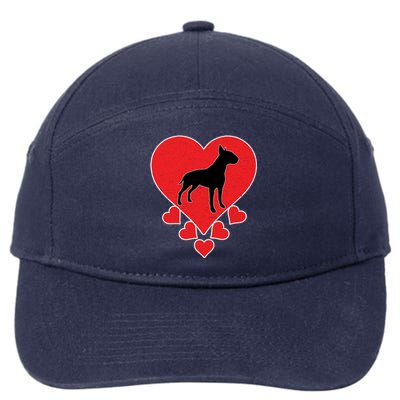 Vintage Bull Terrier Dog Lover Valentine's Day Bull Terrier Gift 7-Panel Snapback Hat