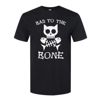 Vintage Bad To The Bone Cat Skull Fish Bone Softstyle® CVC T-Shirt