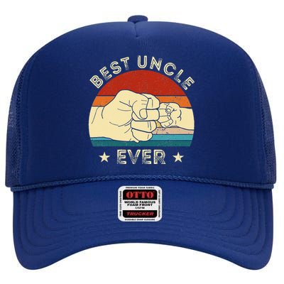 Vintage Best Uncle Ever Fist Bump Funny Uncle Fathers Day High Crown Mesh Back Trucker Hat