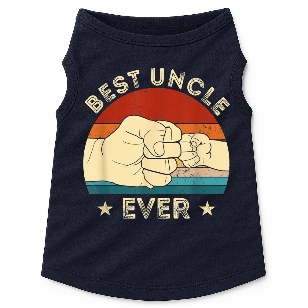 Vintage Best Uncle Ever Fist Bump Funny Uncle Fathers Day Doggie Tank