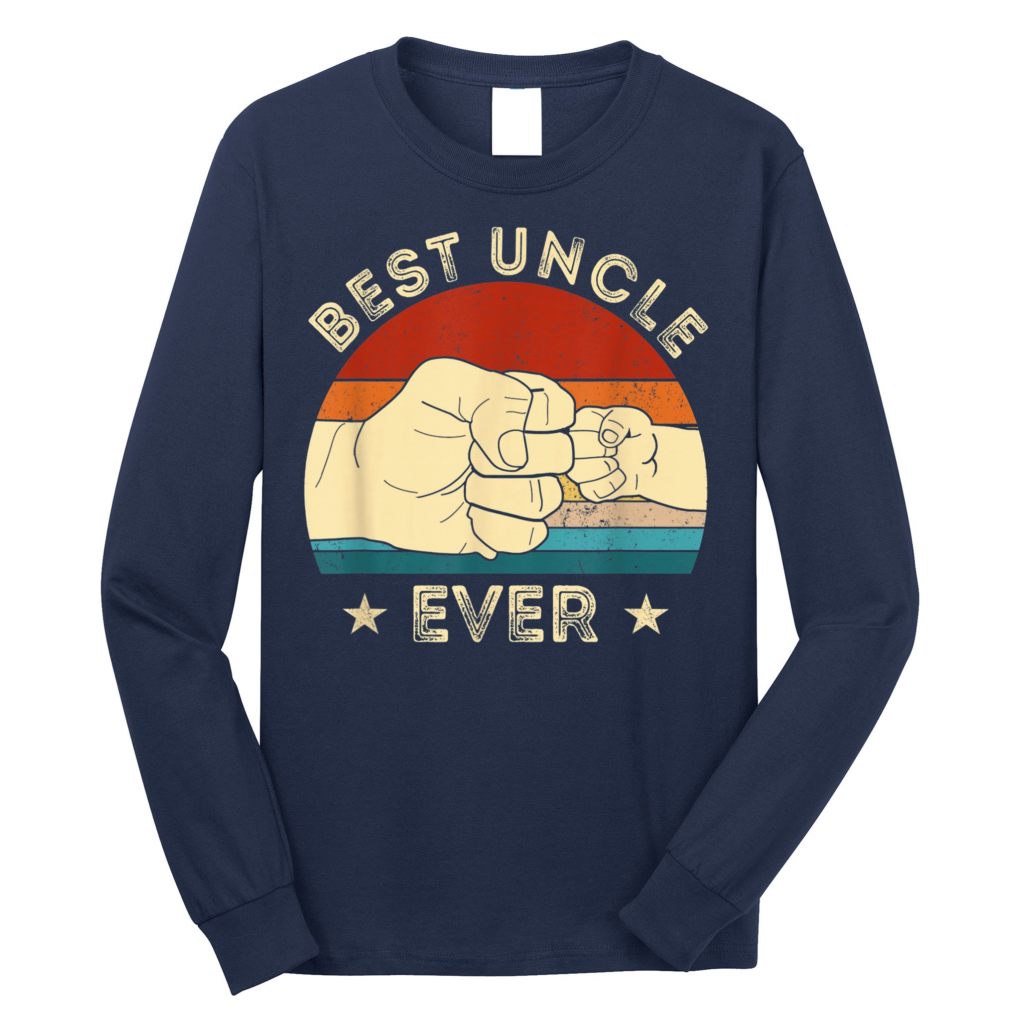 Vintage Best Uncle Ever Fist Bump Funny Uncle Fathers Day Long Sleeve Shirt