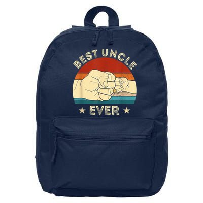 Vintage Best Uncle Ever Fist Bump Funny Uncle Fathers Day 16 in Basic Backpack