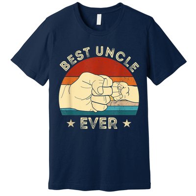 Vintage Best Uncle Ever Fist Bump Funny Uncle Fathers Day Premium T-Shirt