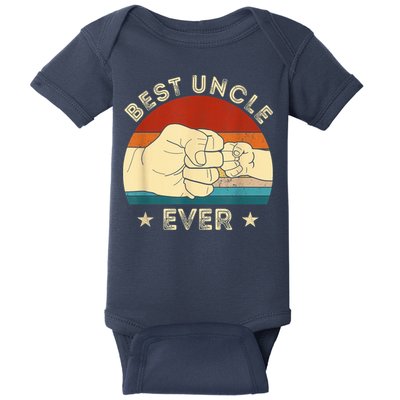 Vintage Best Uncle Ever Fist Bump Funny Uncle Fathers Day Baby Bodysuit