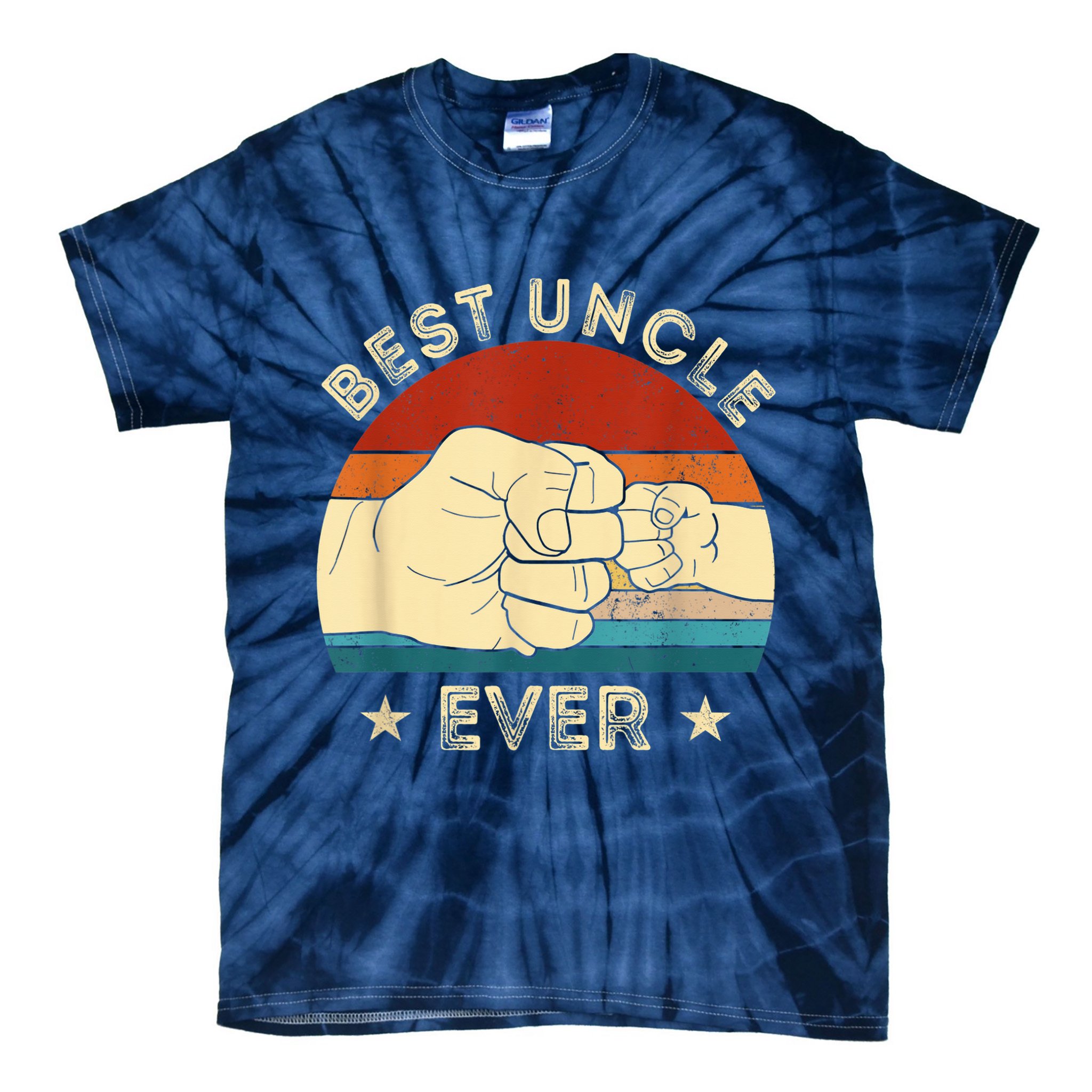 Vintage Best Uncle Ever Fist Bump Funny Uncle Fathers Day Tie-Dye T-Shirt