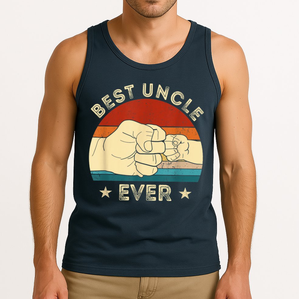 Vintage Best Uncle Ever Fist Bump Funny Uncle Fathers Day Tank Top