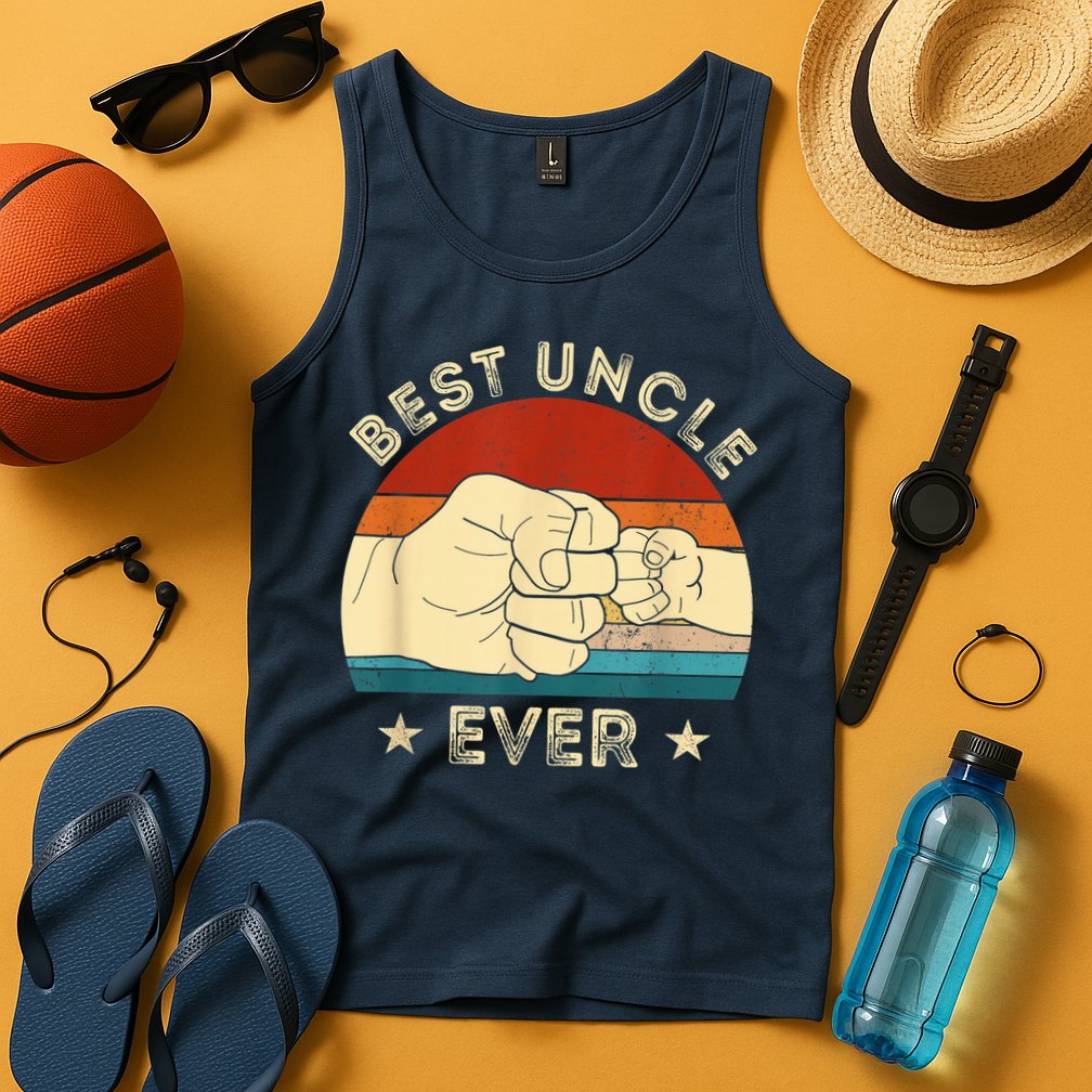 Vintage Best Uncle Ever Fist Bump Funny Uncle Fathers Day Tank Top