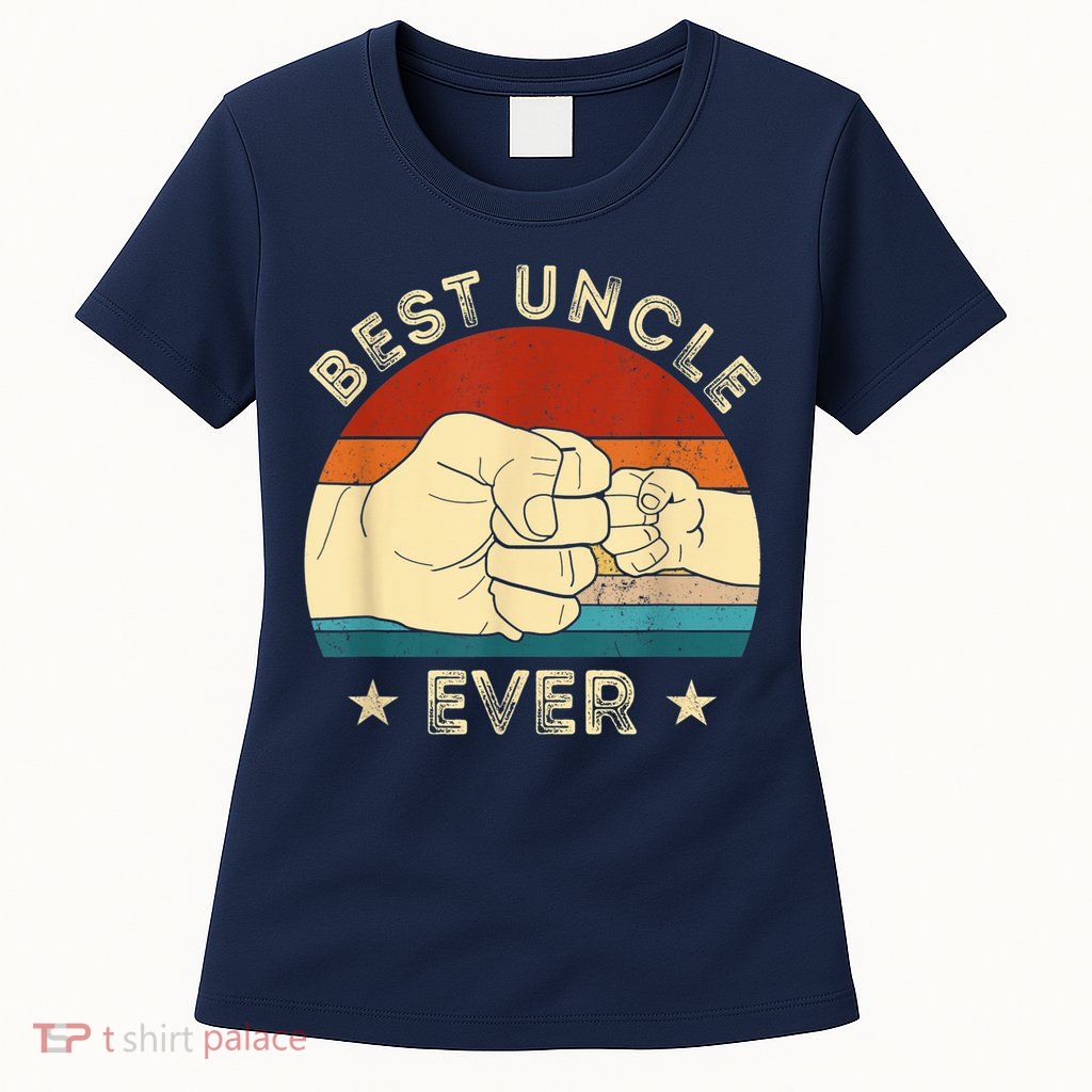 Vintage Best Uncle Ever Fist Bump Funny Uncle Fathers Day Womens T-Shirt