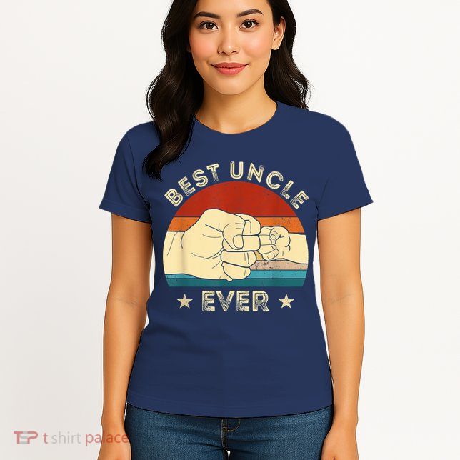 Vintage Best Uncle Ever Fist Bump Funny Uncle Fathers Day Womens T-Shirt